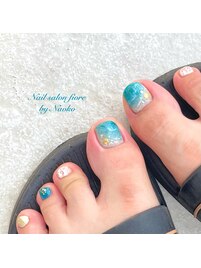 夏ブルー★海ネイル　by 直子