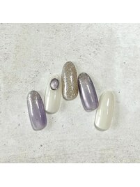 パープルマグネットネイル