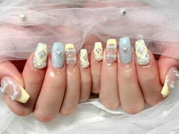 ロワ バイ ジョアアンジェ(Roi by joieange)/バターイエロー/チェック/ブルー