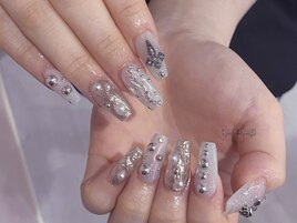 パープル×メタリックネイル