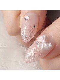 ラメグラ×リボン