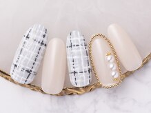 モンスリール 麻布十番(Mon Sourire)/グレー×ツイードネイル