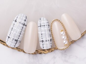 モンスリール 麻布十番(Mon Sourire)/グレー×ツイードネイル