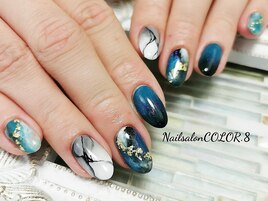 ブルー、ブラック、大理石