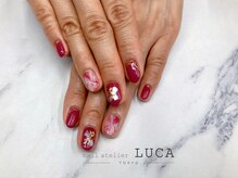 ネイルアトリエルカ(nail atelier LUCA)/W-303 大人可愛い大理石ネイル