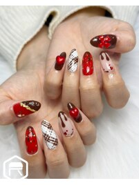バレンタインネイル