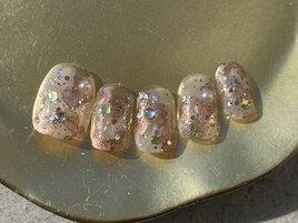 B 透明感　キラキラ　ベージュ