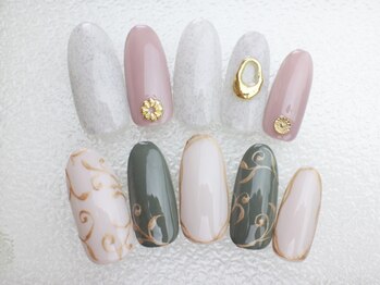 ネイルサロン あかねいろ/秋冬　ニュアンス　