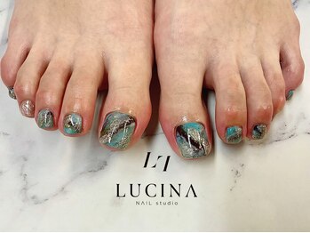 ネイルスタジオ ルキナ(LUCINA)/T-166 マーブルニュアンスネイル
