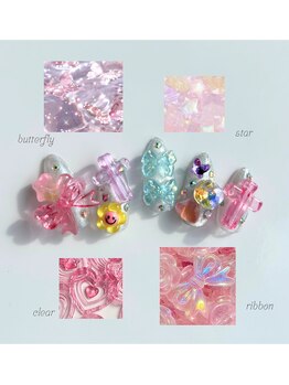 クリアパーツ ゴテゴテネイル