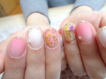 アミュリー ネイル アトリエ(Amury nail atelier)/うるつや☆押し花ネイル♪