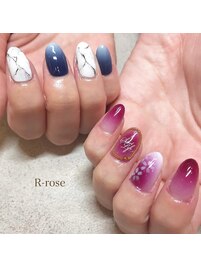 アシメで桜ネイル￥10120