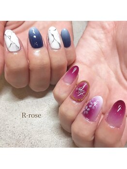 アールローズ(R-rose)/アシメで桜ネイル¥10120