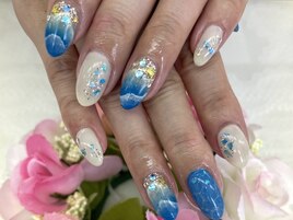 【山田】シェル×波ネイル☆