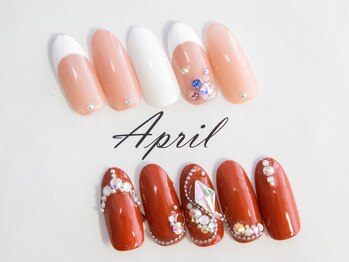 エイプリルプラス(April plus)/フレンチ&ゴージャスネイル