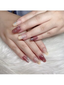 ヘブン ネイル 鶯谷(HEAVEN Nail)/ボルドーグラデネイル