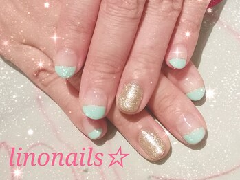 リノネイルズ(linonails)/☆ななめフレンチ☆