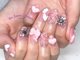 【自爪ネイル】ピンクハート