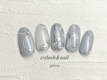 エストラッシュアンドネイル 銀座店(est lash&nail)/フラワーパールネイル