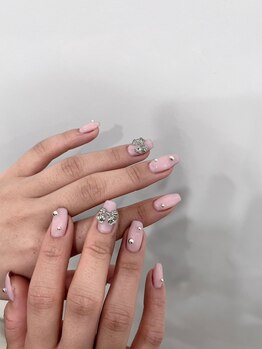 モカ 心斎橋(moca by Lee)/【Aina】ピンクリボンネイル