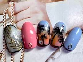 ヤシの木、トロピかルネイル☆