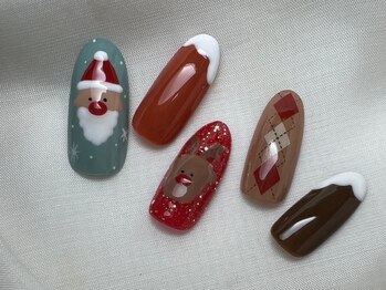 スピードネイル アンド アイ 宮交シティ店/#129【サンタ×トナカイ】