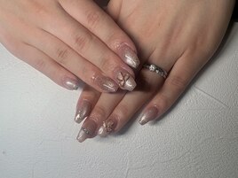 フラッシュ＋リボンネイル