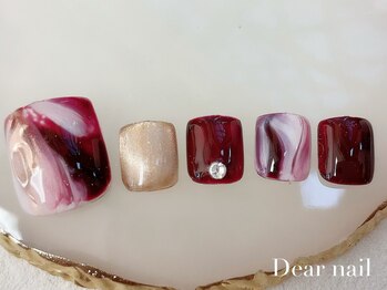 ディア ネイル(Dear nail)/フットボルドーマーブル