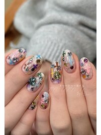 カラフルなクロムネイル