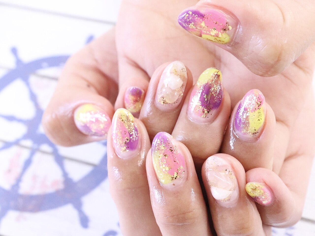 No.339 ネイルチップ オレンジ キラキラ ちゅるん 星 秋 ハロウィン