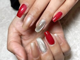 クリアRED&マグ&ベージュ