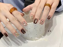 モアグラム 銀座店(More Glam)/ヒョウ柄　マグネット　冬ネイル