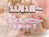【11月1日よりネイルメニュースタート♪】10月4日～ご予約お受けいたします！