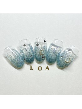 LOA.NAIL 本八幡店/【長さ出し】爽やかブルー美爪