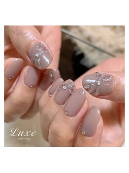 ネイルサロンリュクス (nailsalon Luxe)/大人かわいいクリアリボン♪