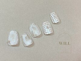 ニュアンスホワイトネイル
