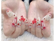 エスフィーネイルサロン ブリーユ(Esfy nailsalon Brille)/赤白バレンタインネイル