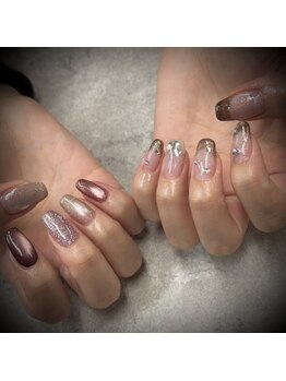 ネイルサロンファストネイルプラス 新宿店(FAST NAIL PLUS)/2025冬ネイル【アシンメトリー】