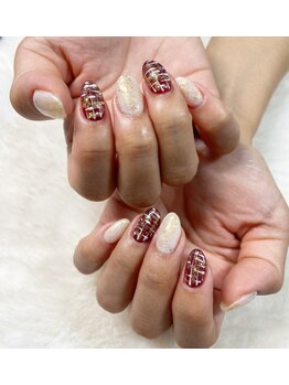 はあとねいる 宇都宮御幸ヶ原店/ツイードネイル