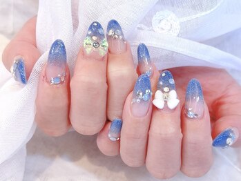 ブルーストーンリボンネイル