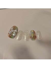 ニュアンスチェックリボン