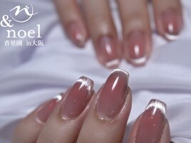 チークネイル×マグネットグラデ