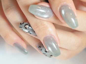 キラネイル アンド アイラッシュ by World Beauty(KIRA)/新潟フィルイン　豹柄ネイル