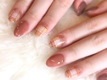 ネイルマジック 仙台一番町店(NAIL MAJIC)/くすみ秋カラーチェックネイル