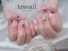 アルスネイル(Ars nail)/キラキラヌーディネイル