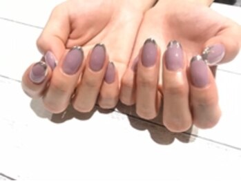 アース ネイルアイラッシュ 前橋店(EARTH Nail&Eyelash)/シンプル先端ミラーネイル6500円