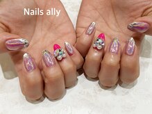 ネイルズアリー 立川店(Nails ally)/ガラスフレンチ×ユニコーン×夏