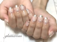 ネイルグラマラス 西新井店/《パラジェル》ミラーフレンチ