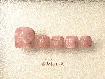 ネイルサロン あかねいろ/サクラフットネイル 手描き