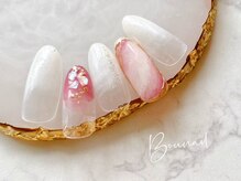 ボネール(nail ＆ eyelash Bounail)/ニュアンス　シェル　塗りかけ